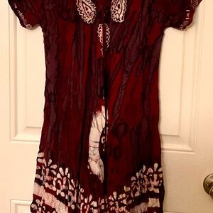 Shoreline Sheer Purple, Cream and Maroon One Size Fits Most Dress